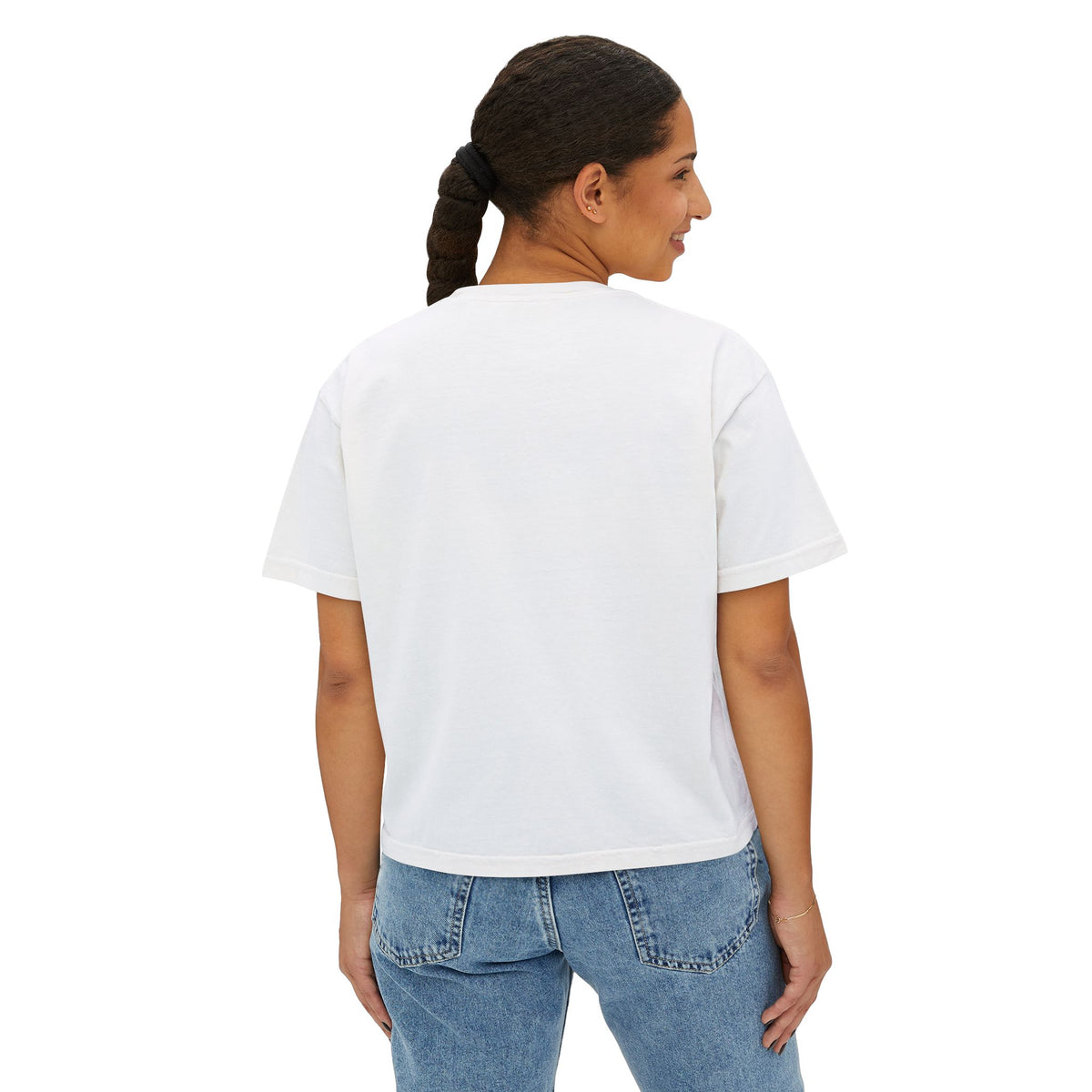 Crop Tee Black Cat Graphic Women's Boxy Tee