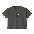 Crop Tee Black Cat Graphic Women's Boxy Tee