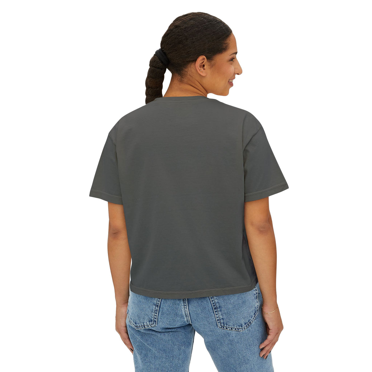 Crop Tee Black Cat Graphic Women's Boxy Tee