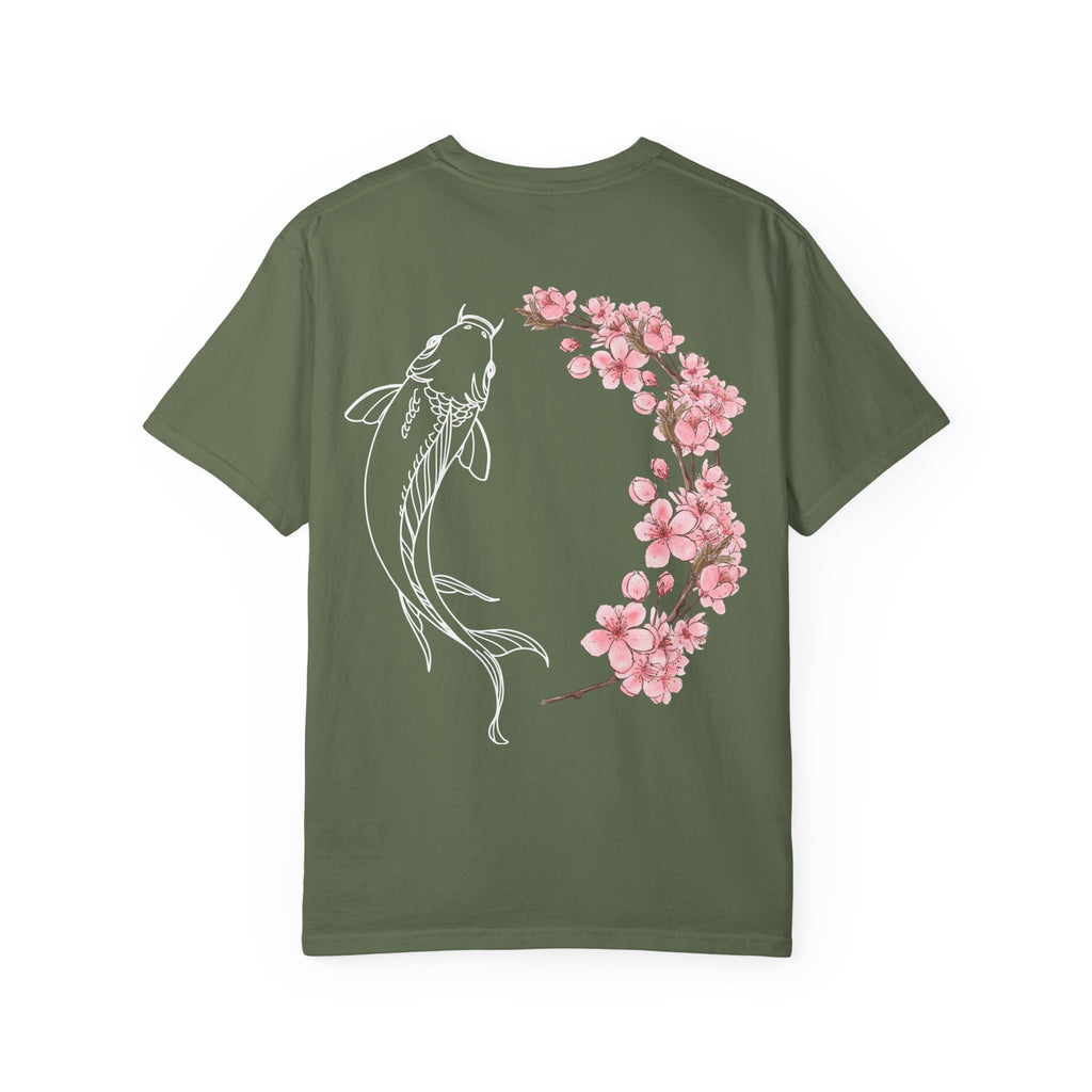 Cool Koi Design with Pink Flowers