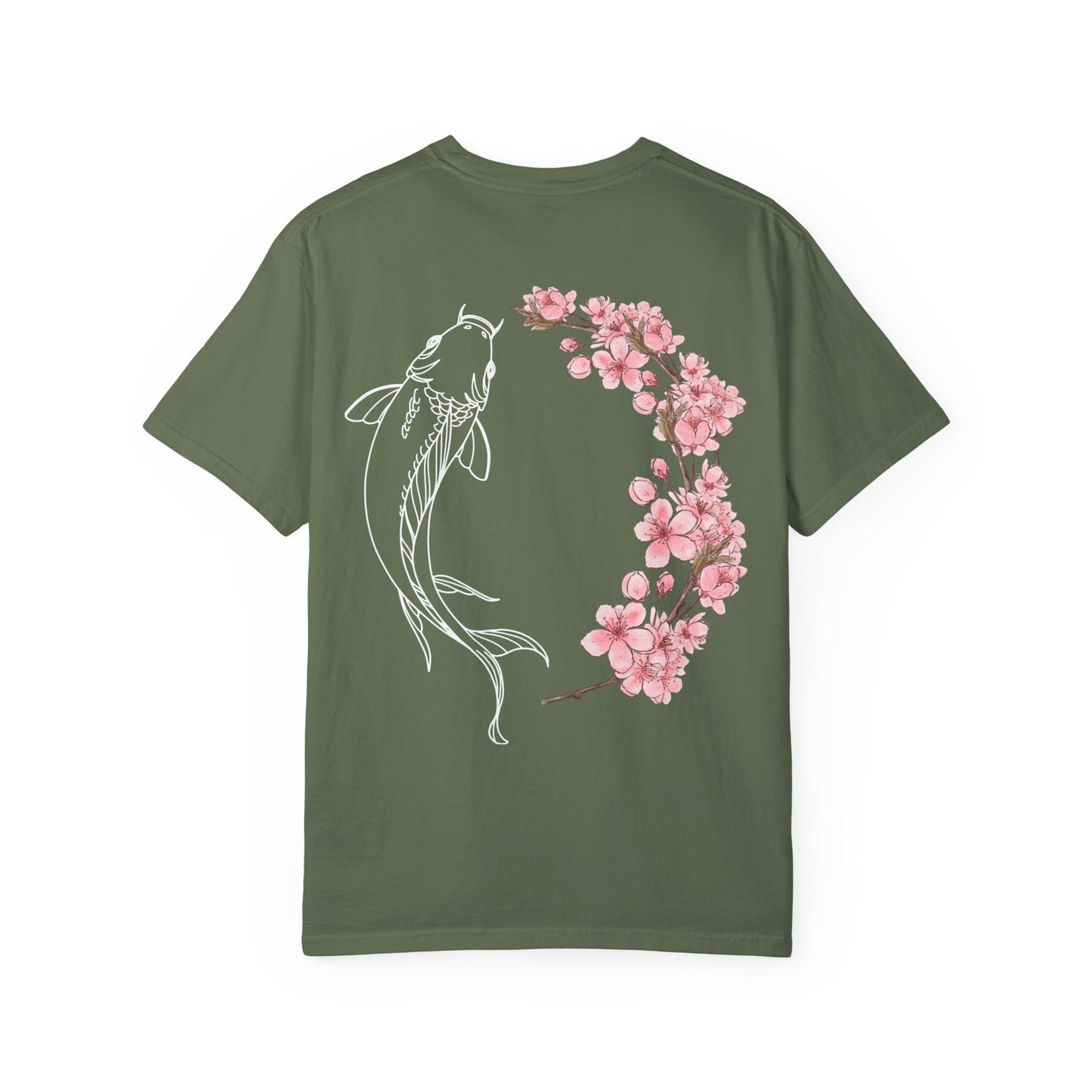 Cool Koi Design with Pink Flowers