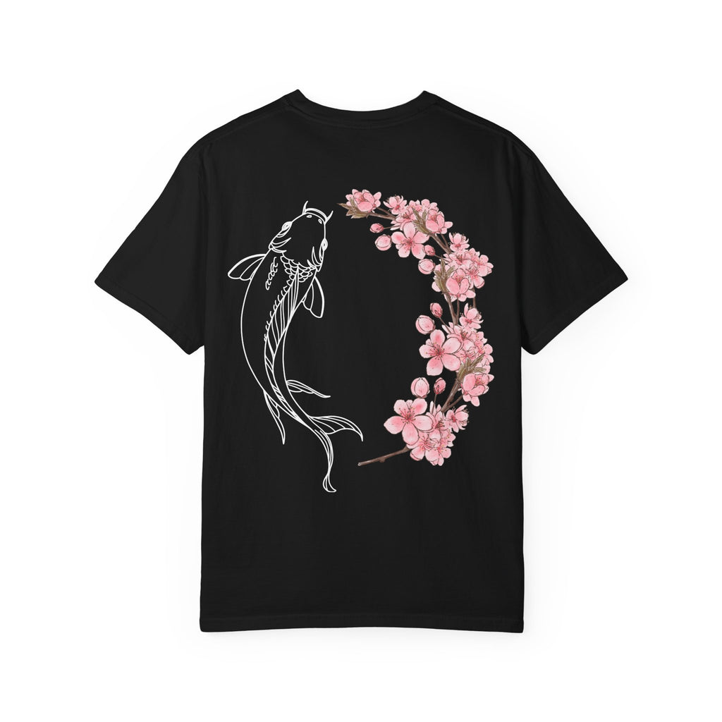 Cool Koi Design with Pink Flowers