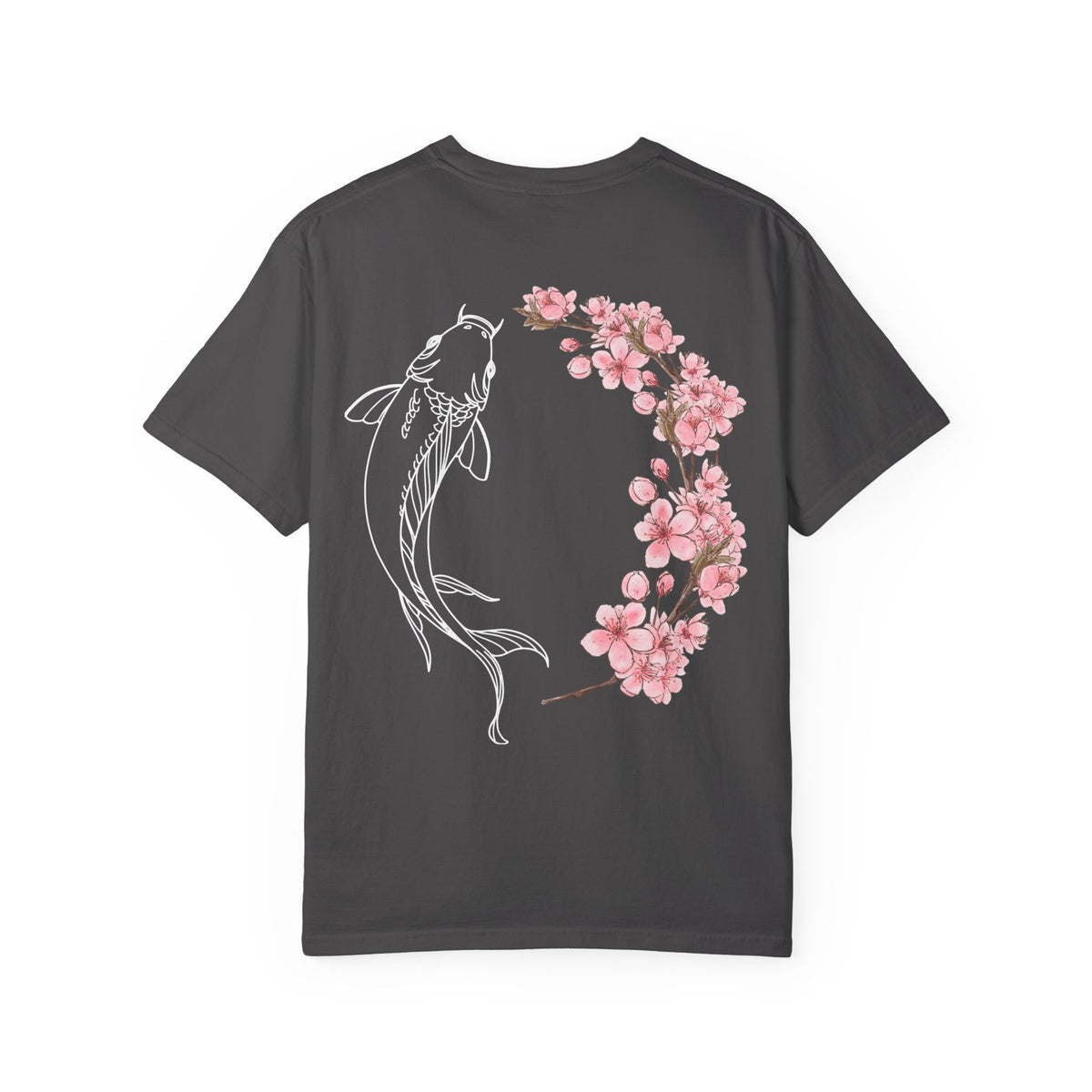 Cool Koi Design with Pink Flowers