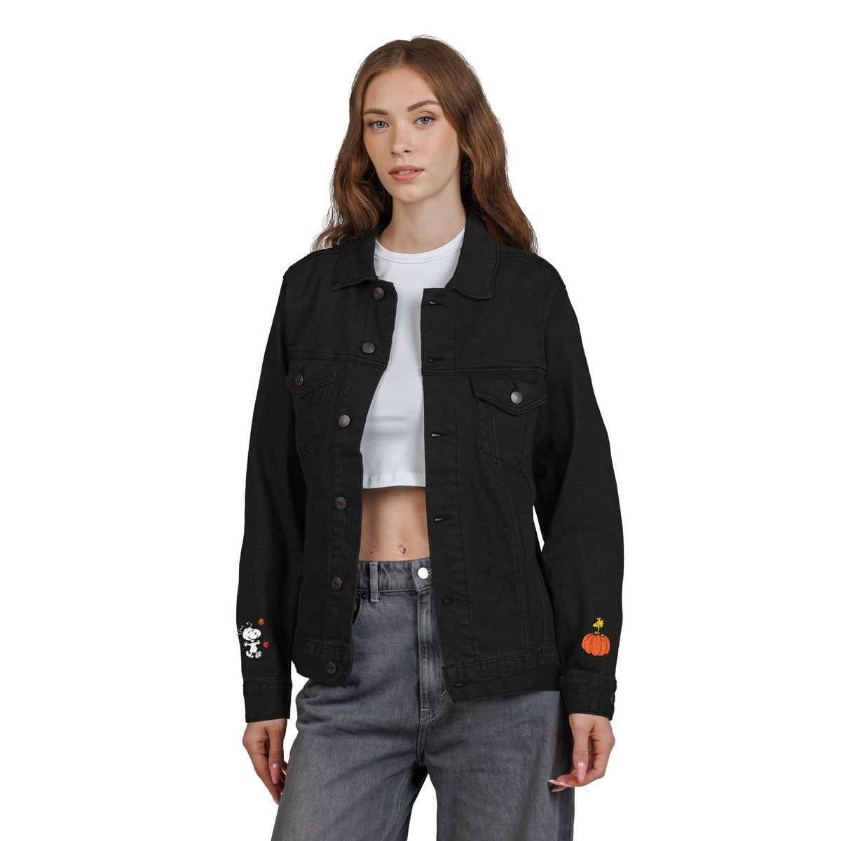 Embroidered Snoopy Unisex Denim Jacket - Fall Theme
